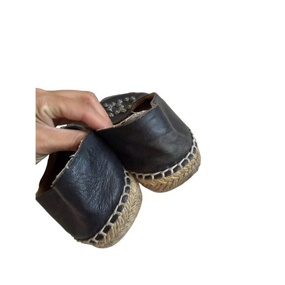 CHANEL Black Lambskin Interlocking Logo Espadrilles Flats Size 40 / US 10 - Picture 7 of 12